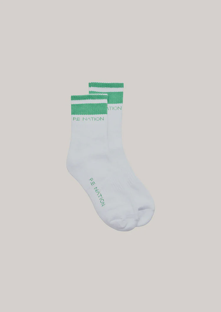 P.E NATION - HOMAGE SOCK - White/Green