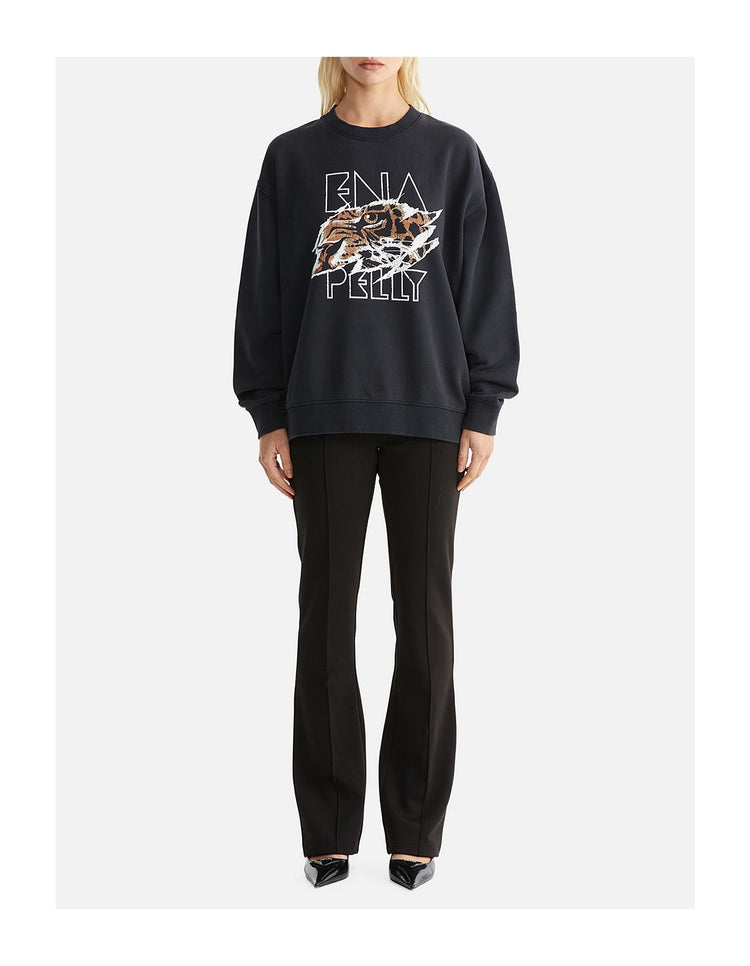 ENA PELLY - LILLY OVERSIZED SWEAT TIGERS EYE - Vintage Black