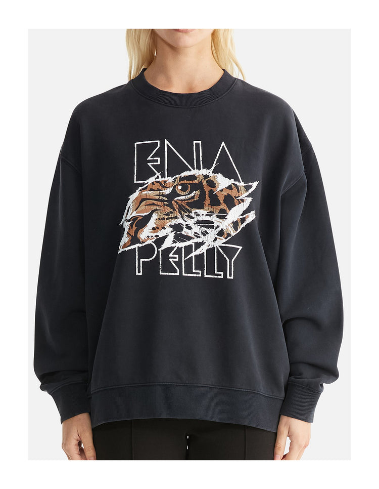 ENA PELLY - LILLY OVERSIZED SWEAT TIGERS EYE - Vintage Black