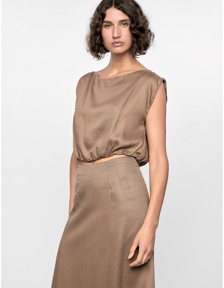 STAPLE THE LABEL - WILLA BUBBLE TOP - Truffle