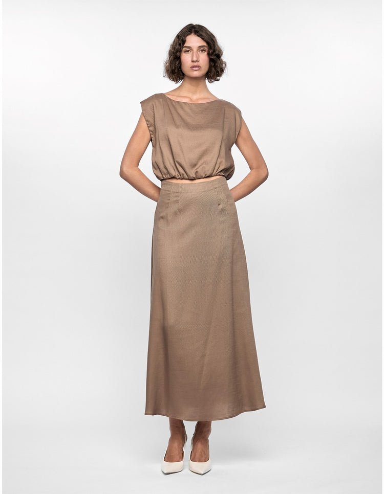 STAPLE THE LABEL - WILLA BUBBLE TOP - Truffle