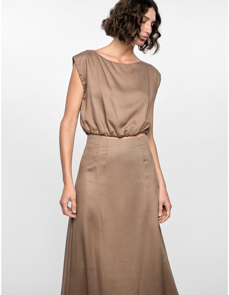 STAPLE THE LABEL - WILLA MIDI SKIRT - Truffle
