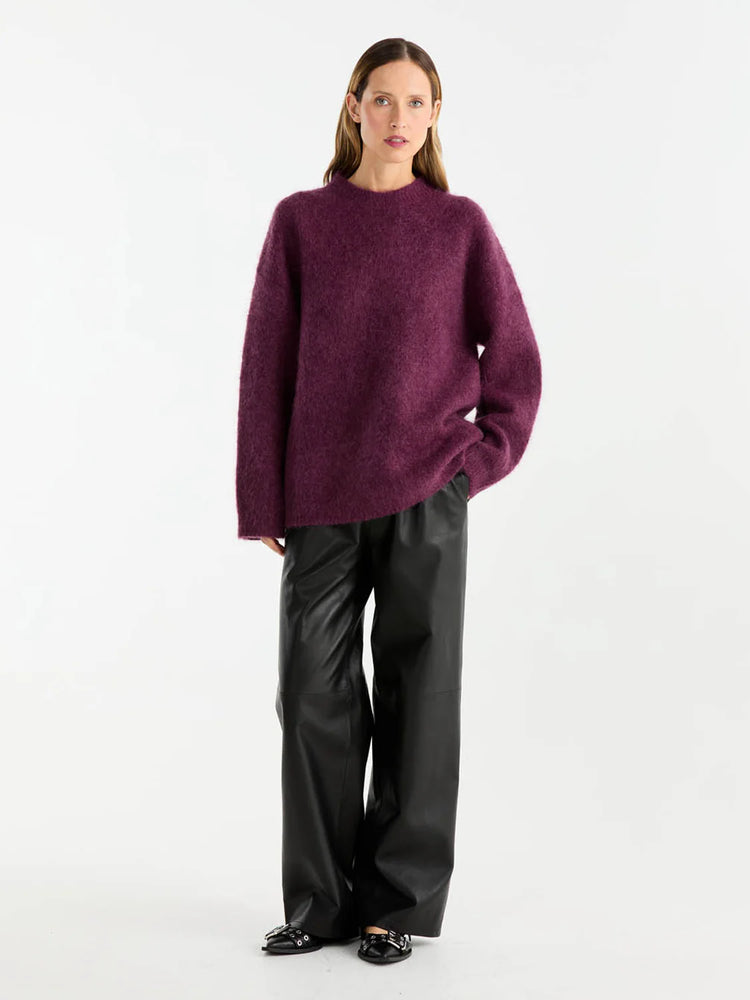 ENA PELLY - ELLE HAIR BLEND KNIT -Plum