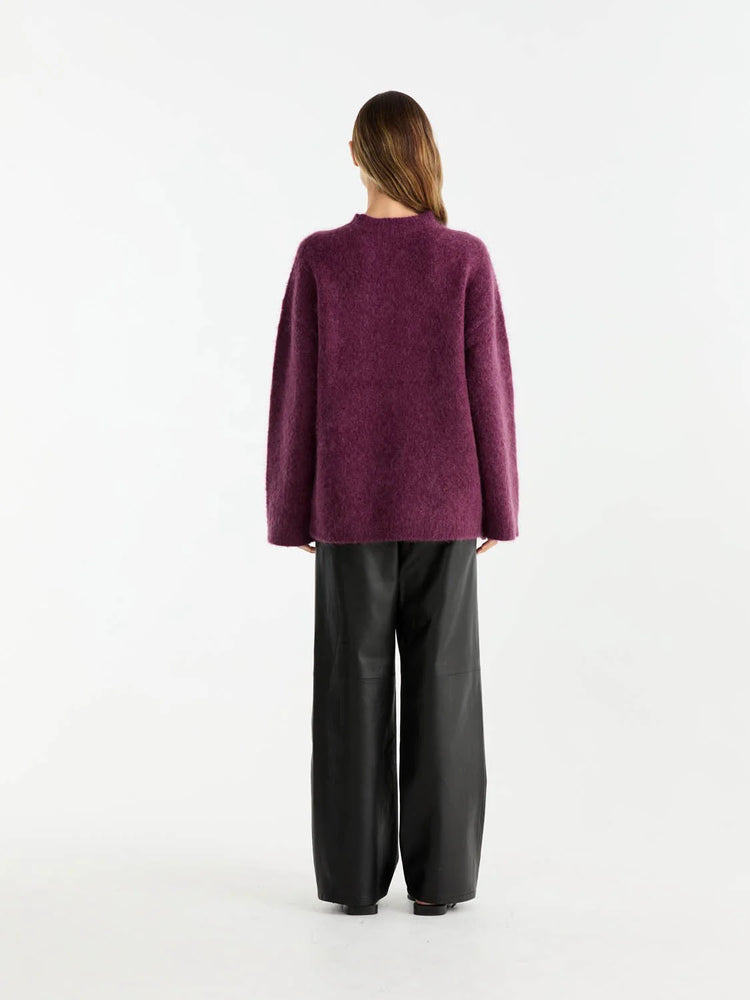 ENA PELLY - ELLE HAIR BLEND KNIT -Plum