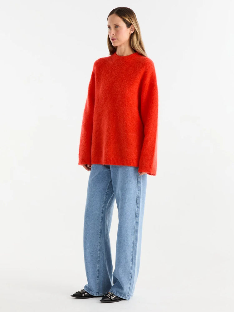 ENA PELLY - ELLE MOHAIR BLEND KNIT - Poppy