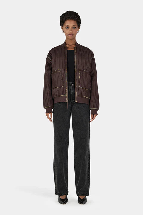 HANSEN & GRETEL JAI REVERSABLE QUILTED BOMBER Gilded Garden