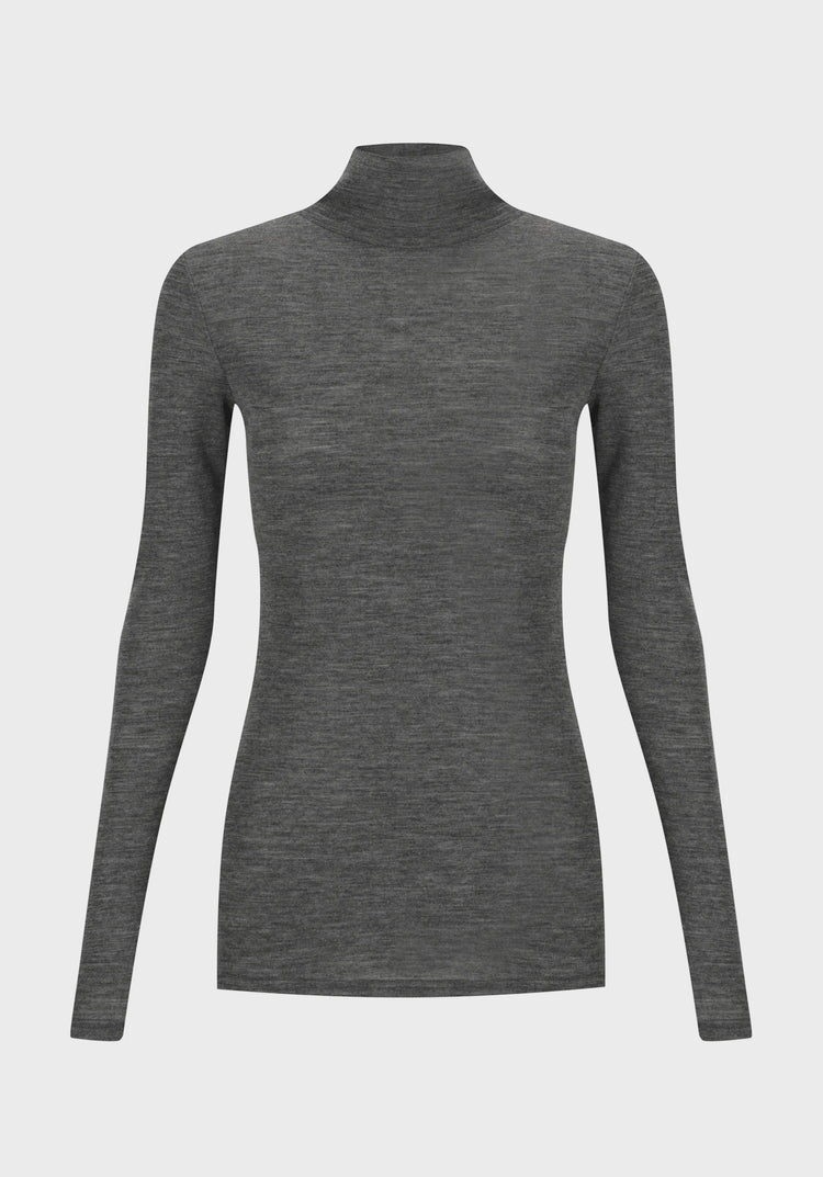 MORRISON - MERINO HIGH NECK - Charcoal