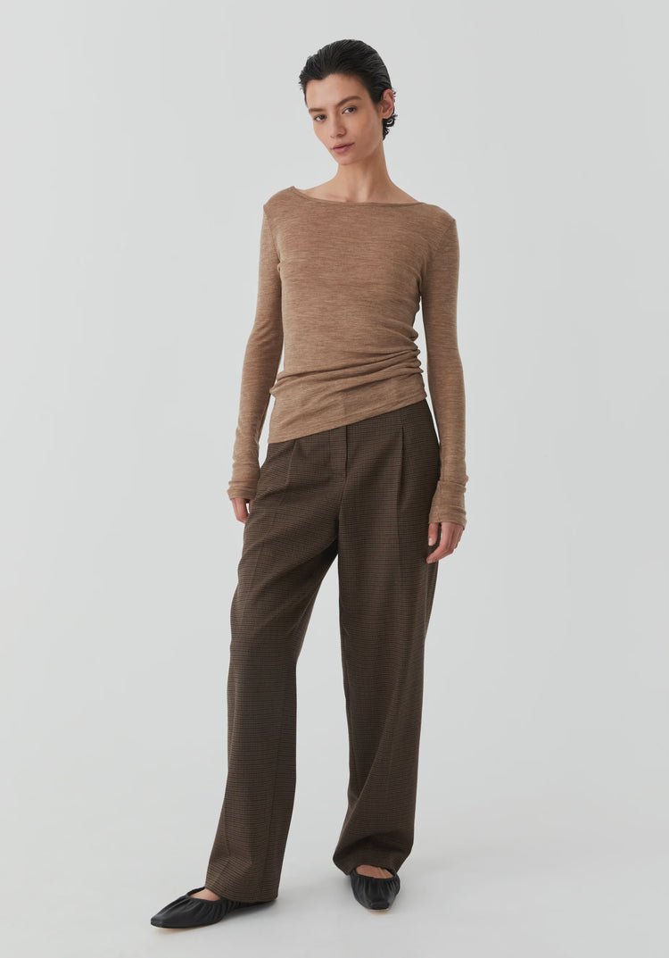 MORRISON - MERINO ROUND NECK - Coffee