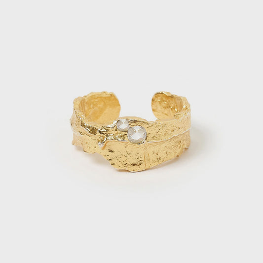 ARMS OF EVE - ANYA GOLD RING - Clear Quartz