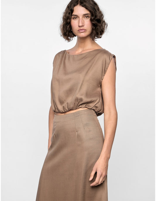STAPLE THE LABEL - WILLA BUBBLE TOP - Truffle