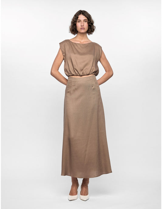 STAPLE THE LABEL - WILLA MIDI SKIRT - Truffle