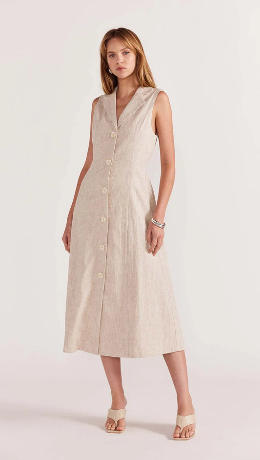 STAPLE THE LABEL - AVERY MIDI DRESS - Natural Marle