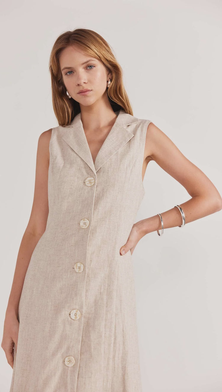 STAPLE THE LABEL - AVERY MIDI DRESS - Natural Marle