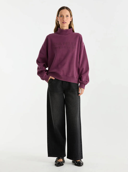 ENA PELLY - GRACIE HIGH NECK SWEATER TIMELESS - Plum