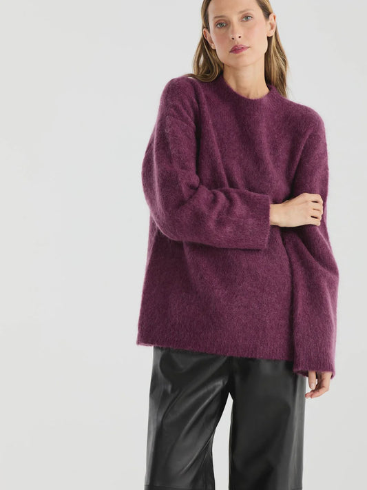 ENA PELLY - ELLE HAIR BLEND KNIT -Plum