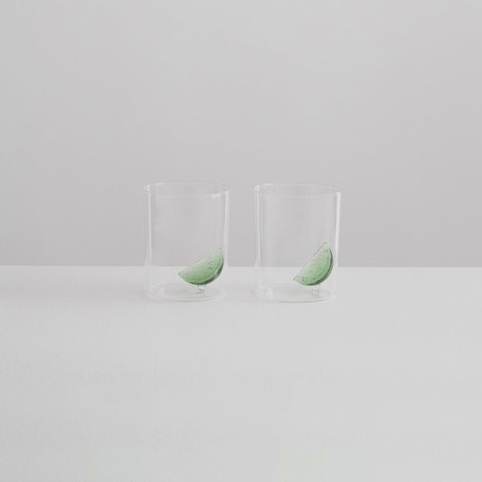 MAISON BALZAC - 2 GIN & TONIC GLASSES - Clear/Green