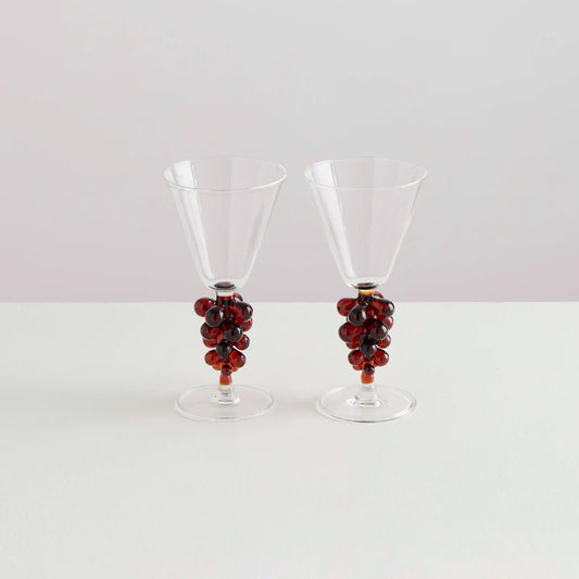 MAISON BALZAC - 2 BORDEAUX WINE GLASSESS - Clear/Amber