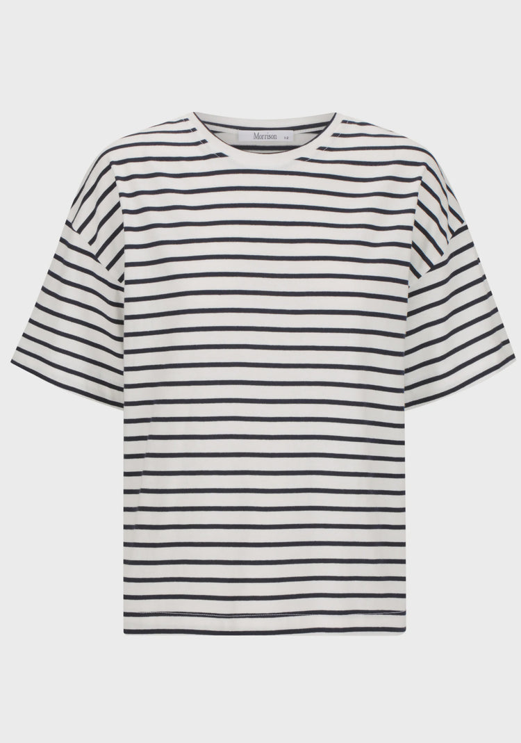 MORRISON - ARCHIE STRIPE TEE - White/Navy