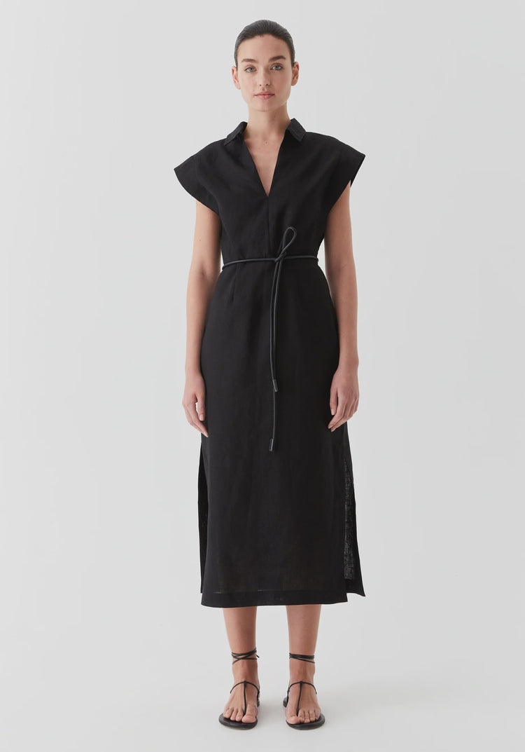 MORRISON - BELLE LINEN DRESS - Black