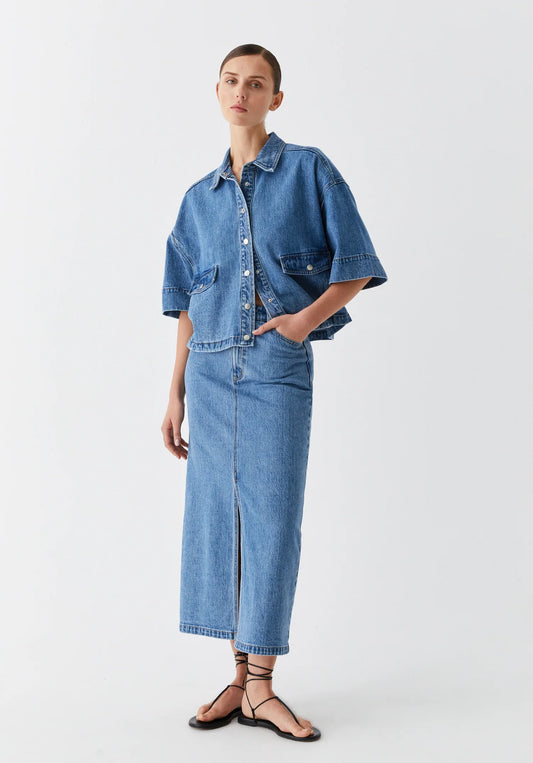 MORRISON - FYNN DENIM SKIRT - Blue