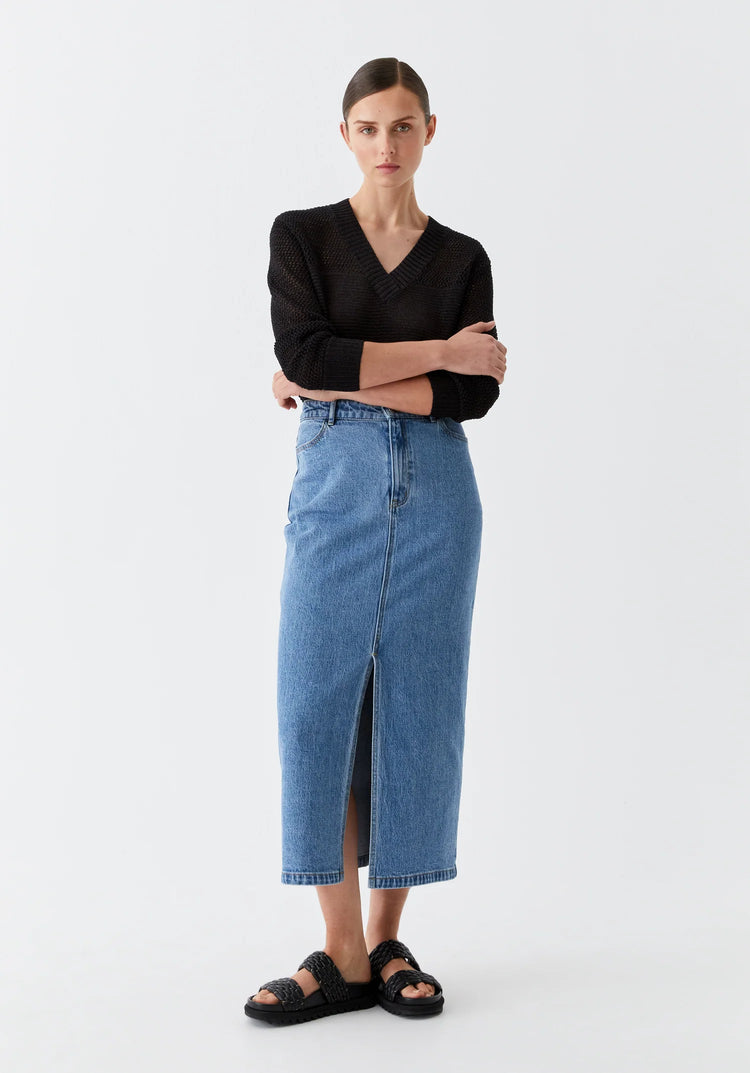 MORRISON - FYNN DENIM SKIRT - Blue