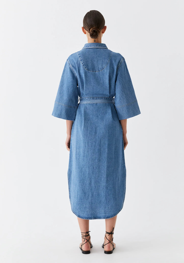 MORRISON - FYNN DENIM SHIRT DRESS - Blue