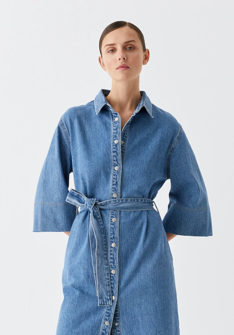 MORRISON - FYNN DENIM SHIRT DRESS - Blue