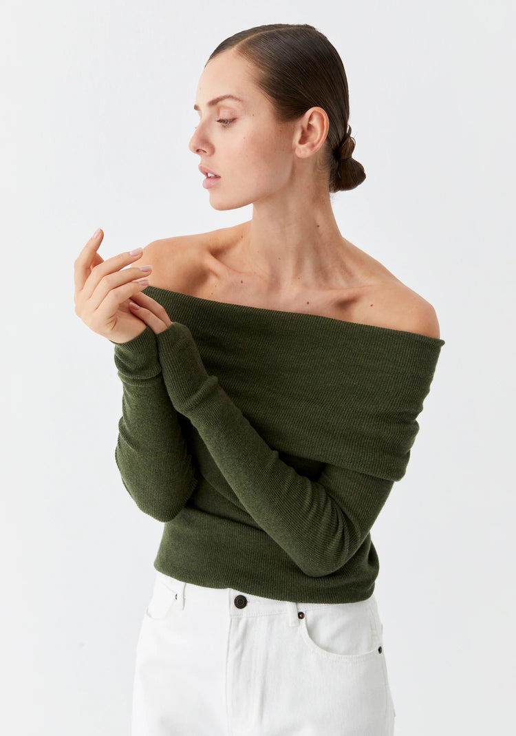 MORRISON - JULES KNIT PULLOVER - Moss