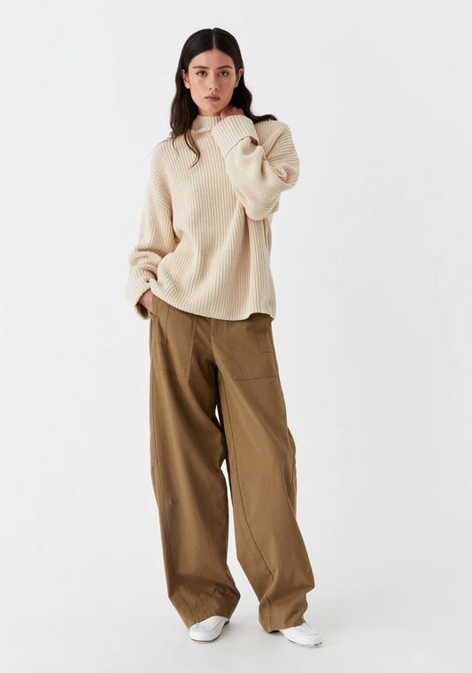 MORRISON - NIKO HIGH NECK PULLOVER - Stone