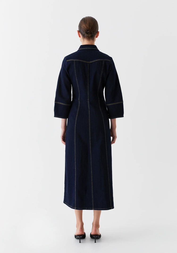 MORRISON - OSCAR DENIM DRESS - Dark Blue