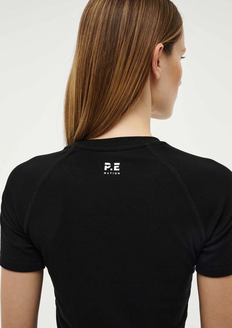 P.E NATION Free Play Short Sleeve Rib Tee Black