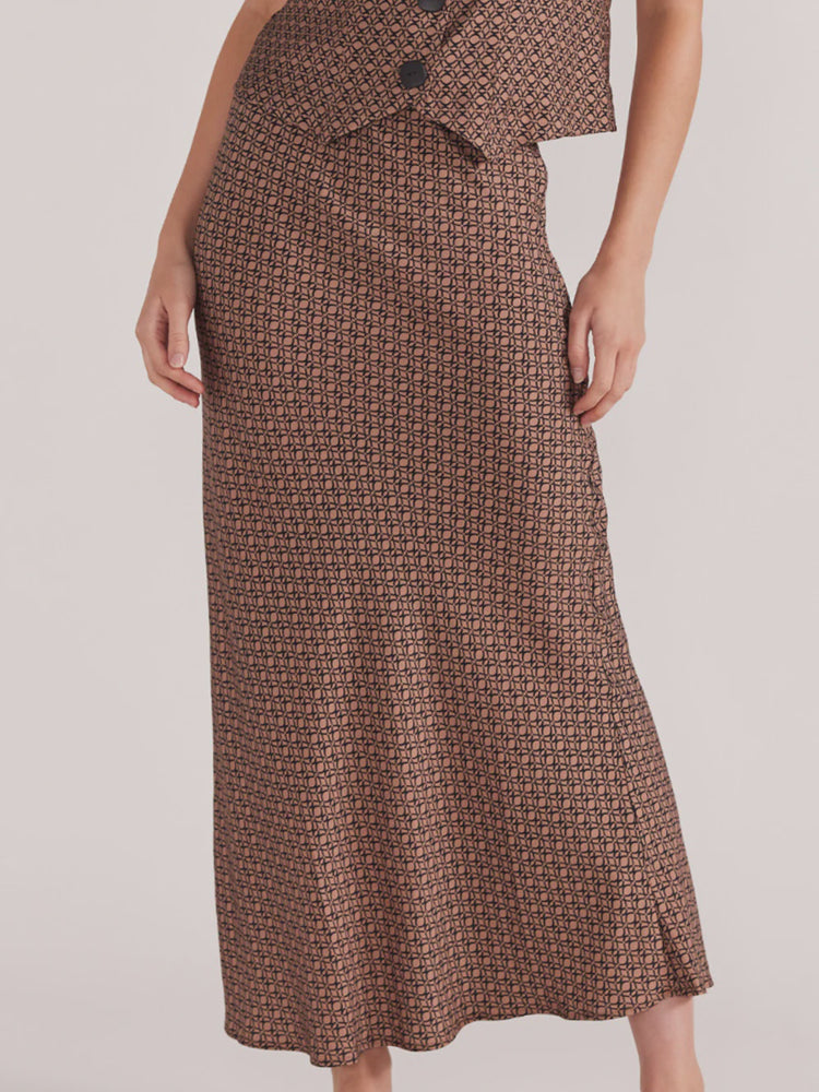 STAPLE THE LABEL - MEMOIR BIAS MIDI SKIRT - Geometic