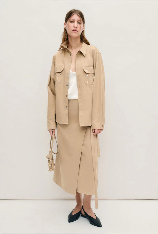 SILK LAUNDRY - PEARL SHIRT - Sand