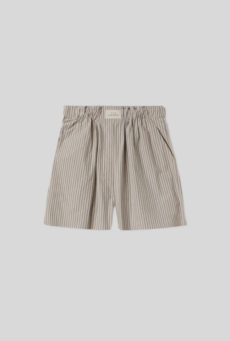 SILK LAUNDRY - COTTON SILK BOXERS - Slate Stripe