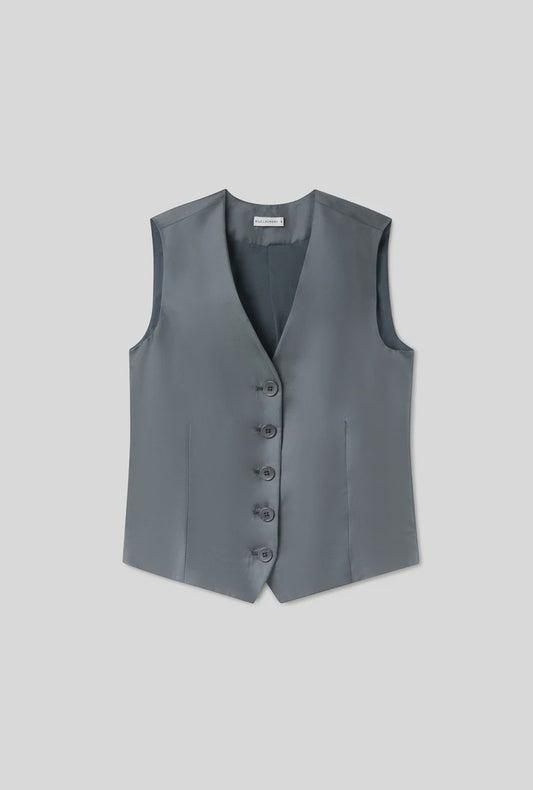 SILK LAUNDRY -TWILL VEST - Slate