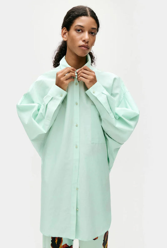 SILK LAUNDRY - COTTON SILK ROUND SHIRT - Dew