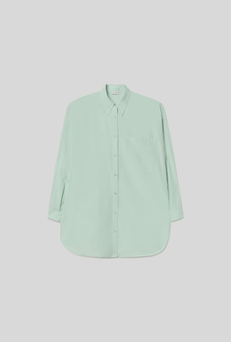 SILK LAUNDRY - COTTON SILK ROUND SHIRT - Dew