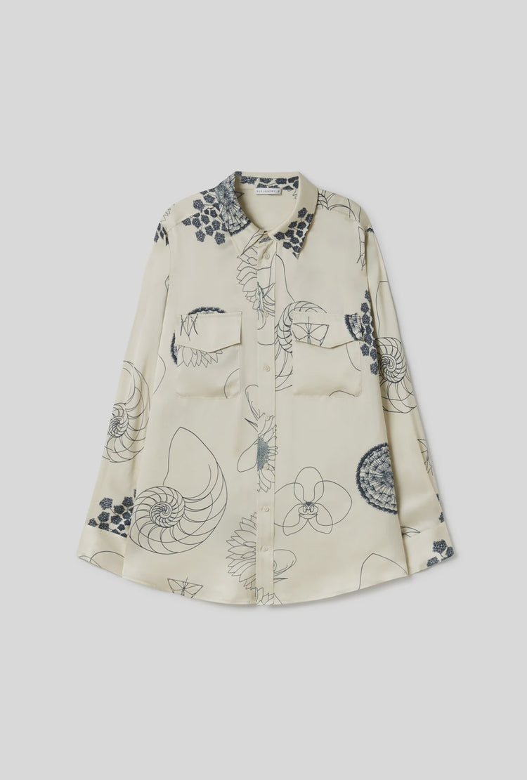 SILK AUNDRY - BOYFRIEND SHIRT FIBONACCI - Off White