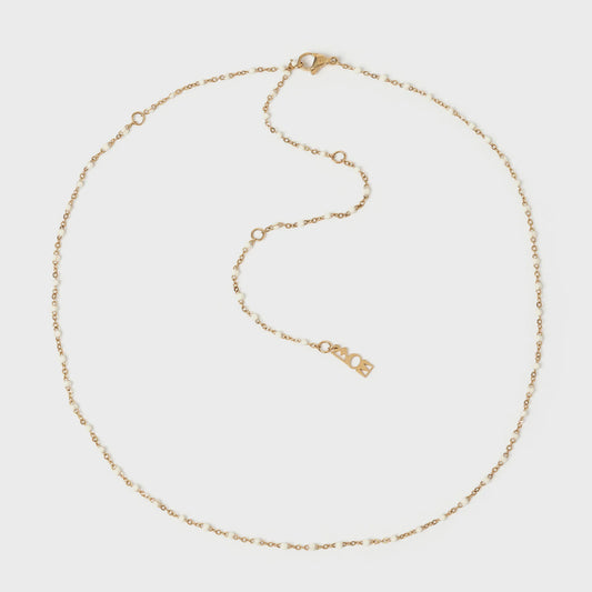 ARMS OF EVE Peggy Gold and Enamel Necklace Vanilla