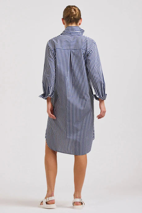 SHIRT - CLASSIC SHIRT DRESS - French Navy Stripe