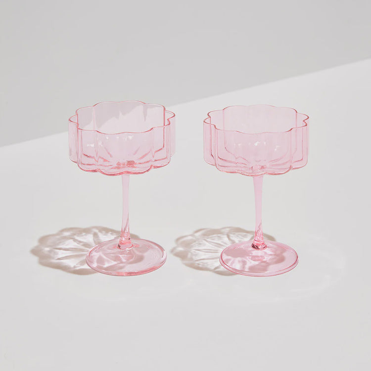 FAZEEK - Two  x Wave Coupe Glasses - Pink